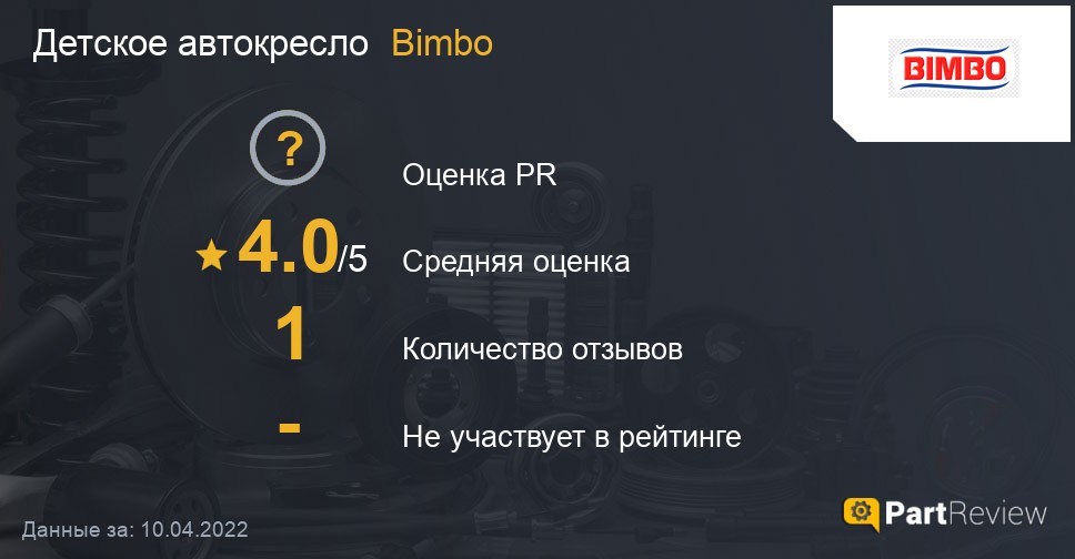 Детское кресло автомобильное бимбо