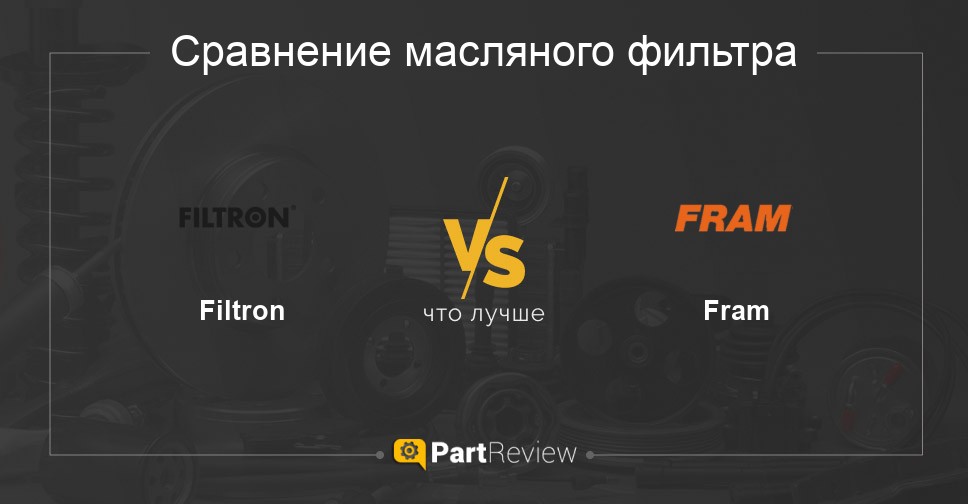 Что лучше - масляные фильтры Filtron или Fram Сравнение масляных фильтров Filtron и Fram